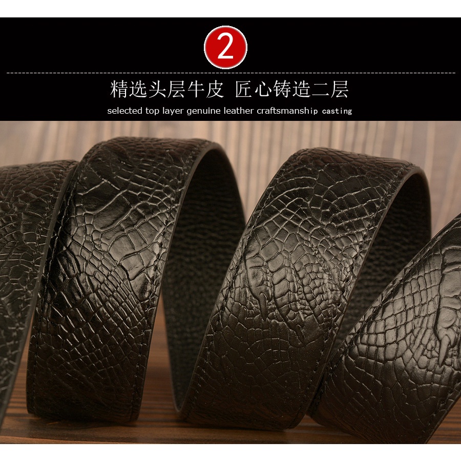 Thắt Lưng Da Bò Có Khóa Tự Động Trẻ Trung Cá Tính Cho Nam