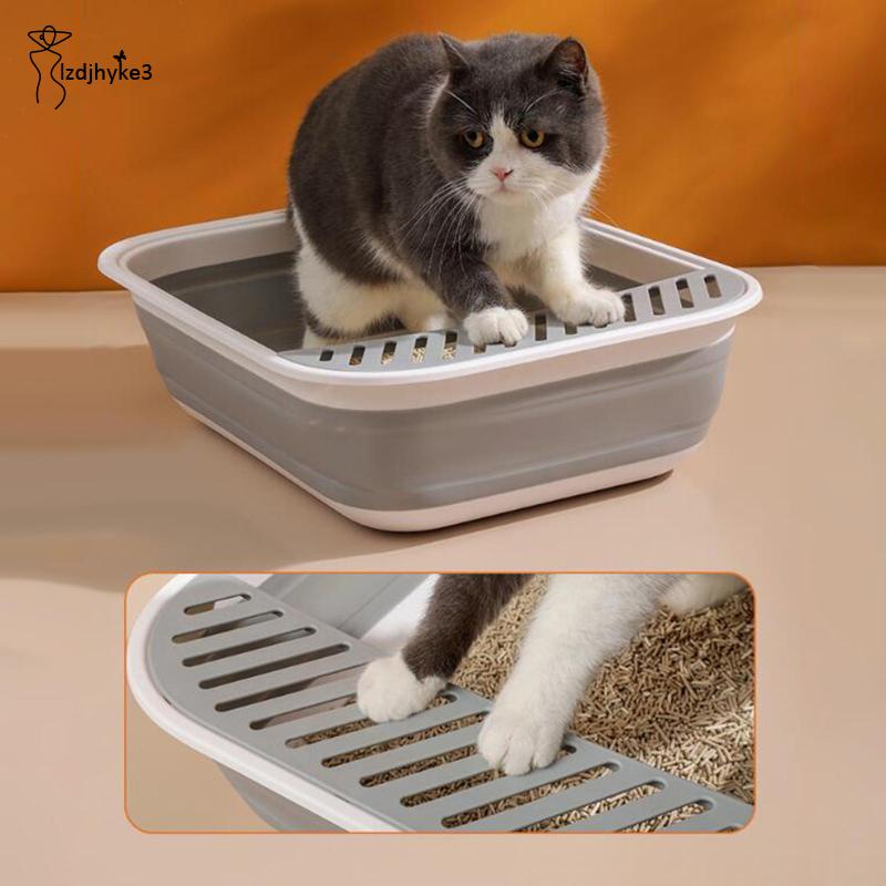 [lzdjhyke3] Hộp Đi Vệ Sinh Bán Nguyệt Gấp Lại Được Nhỏ Gọn Cho Thú Cưng Đi Du Lịch