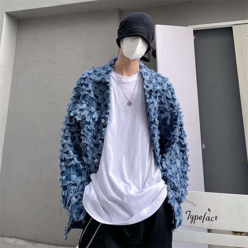 Áo Khoác Denim Cao Cấp Cảm Giác Chạm Cảm Giác Thời Trang Retro Mỹ Mùa Xuân Cho Nam