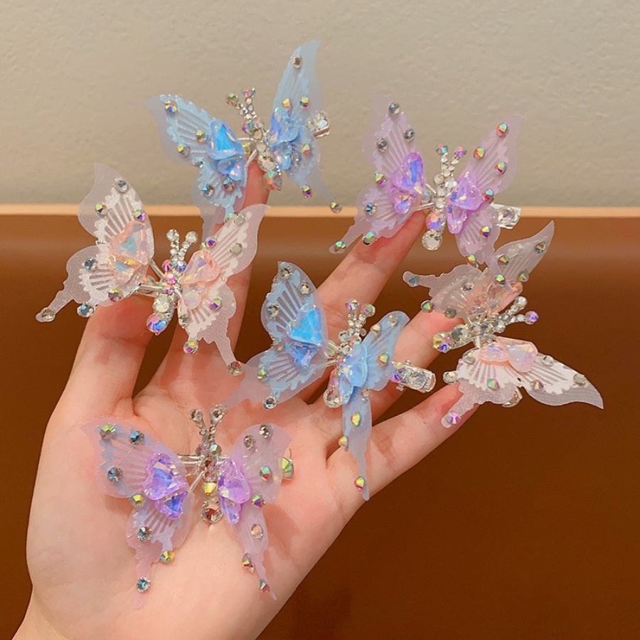 Kẹp Tóc Hình Bướm Đính Đá Dễ Thương Cho Nữ