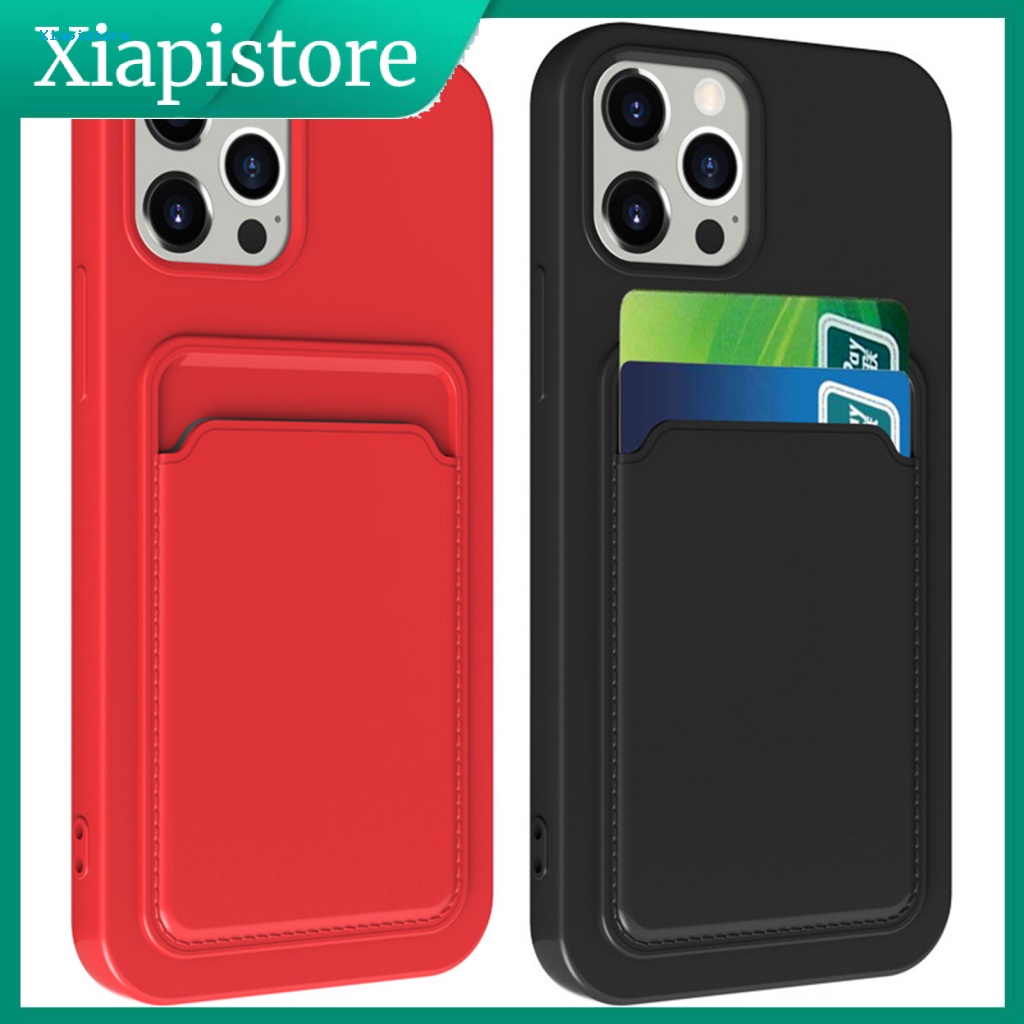 Ốp Điện Thoại Tích Hợp Ngăn Đựng Thẻ Chống Bụi Màu Kẹo Cho iPhone 14 / 14 Pro / 14 Plus / Pro Max