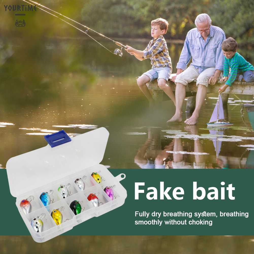 Set 10 Mồi Giả Nhử Cá Bằng Nhựa Gắn Kèm Móc Câu