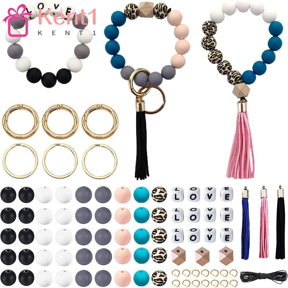 Set 1 84 Hạt Silicone In Chữ Làm Móc Khóa Xe Hơi