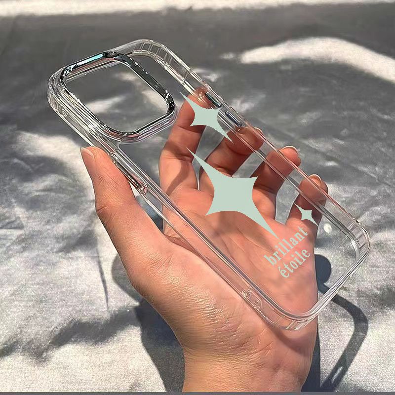 ✅Ốp Điện Thoại Mềm Chống Sốc Họa Tiết Ngôi Sao Màu Trắng Cho Iphone 711iphone12 8In 13 plus14pro max QTTH