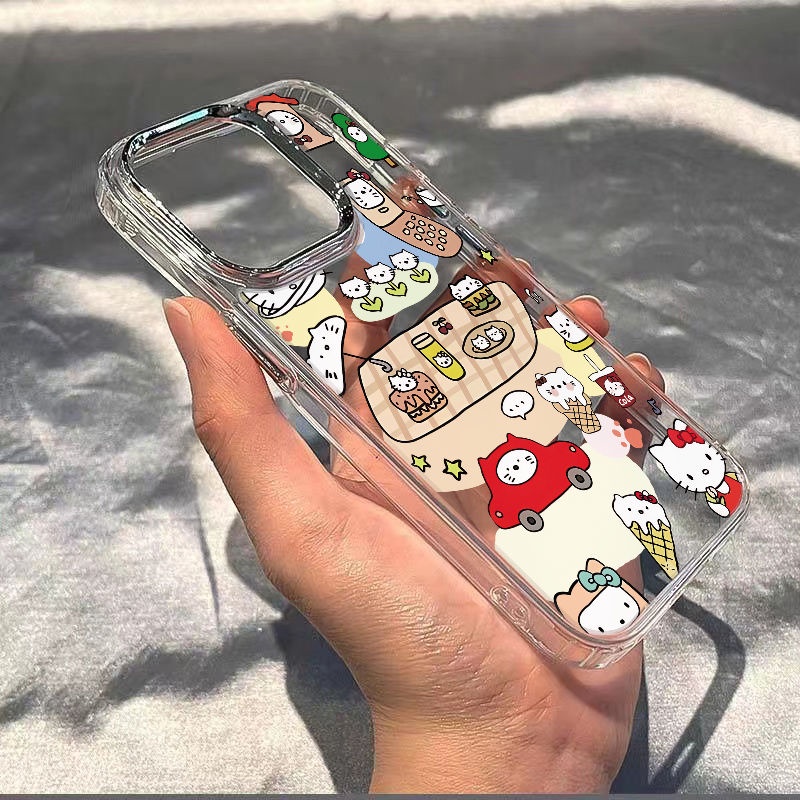 ✅Ốp Điện Thoại Mềm Chống Sốc Hình Mèo Màu Đỏ Cho Iphone 13 max7 118 14pro 12 2IAZ