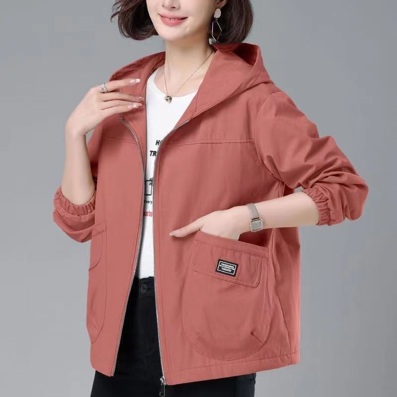 Set 5 Áo Khoác Ngắn Có Nón Dáng Rộng Thời Trang Xuân Thu 2023 Cho Nữ Trung Niên