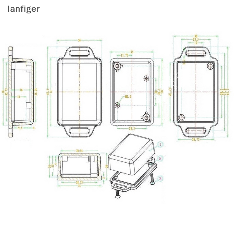 Hộp Nhựa Định Vị GPS Gắn Tường Kích Thước 51 * 36 * 20mm Chất Lượng Cao