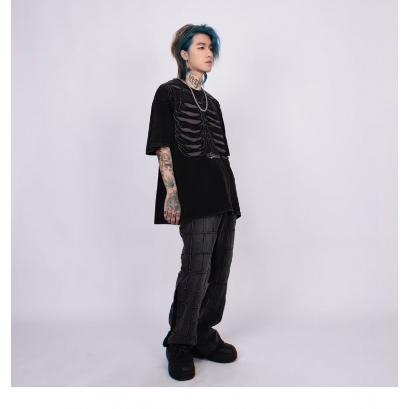 Áo Thun Tay Ngắn Phong Cách Hip Hop Đường Phố Âu Mỹ Thời Trang 2023