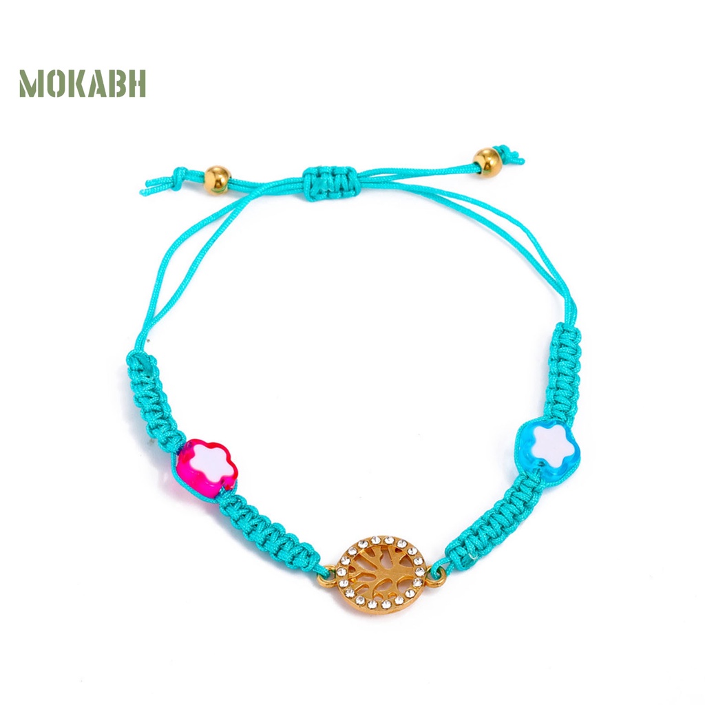 Vòng Tay Dây Bện Họa Tiết Trái Tim Vương Miện Phong Cách Bohemia