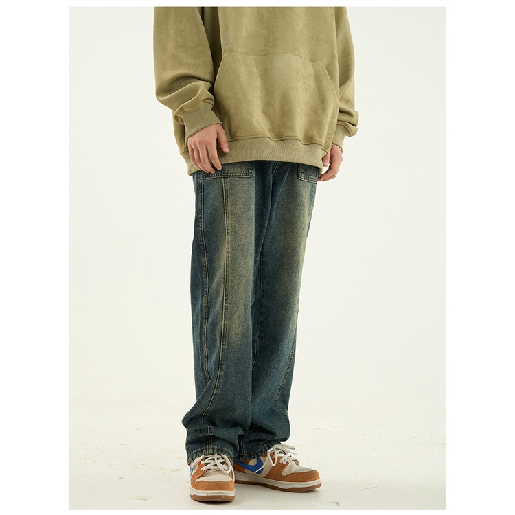 Oro 'S Shop Quần Jean Phong Cách Retro Đường Phố Mỹ Cá Tính Hợp Thời Trang Cho Cặp Đôi