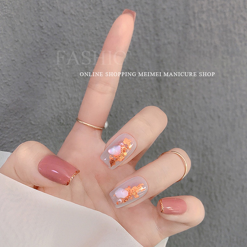 Miếng Dán Trang Trí Móng Tay Nghệ Thuật Lá Thiếc Màu Vàng / Bạc KOUDAN