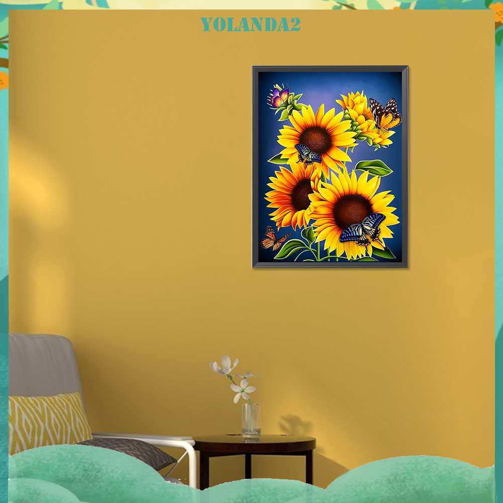 Tranh Đính Đá Kim Cương Toàn Bộ 5D DIY Hình Vẽ Hoa Trang Trí Nhà Cửa