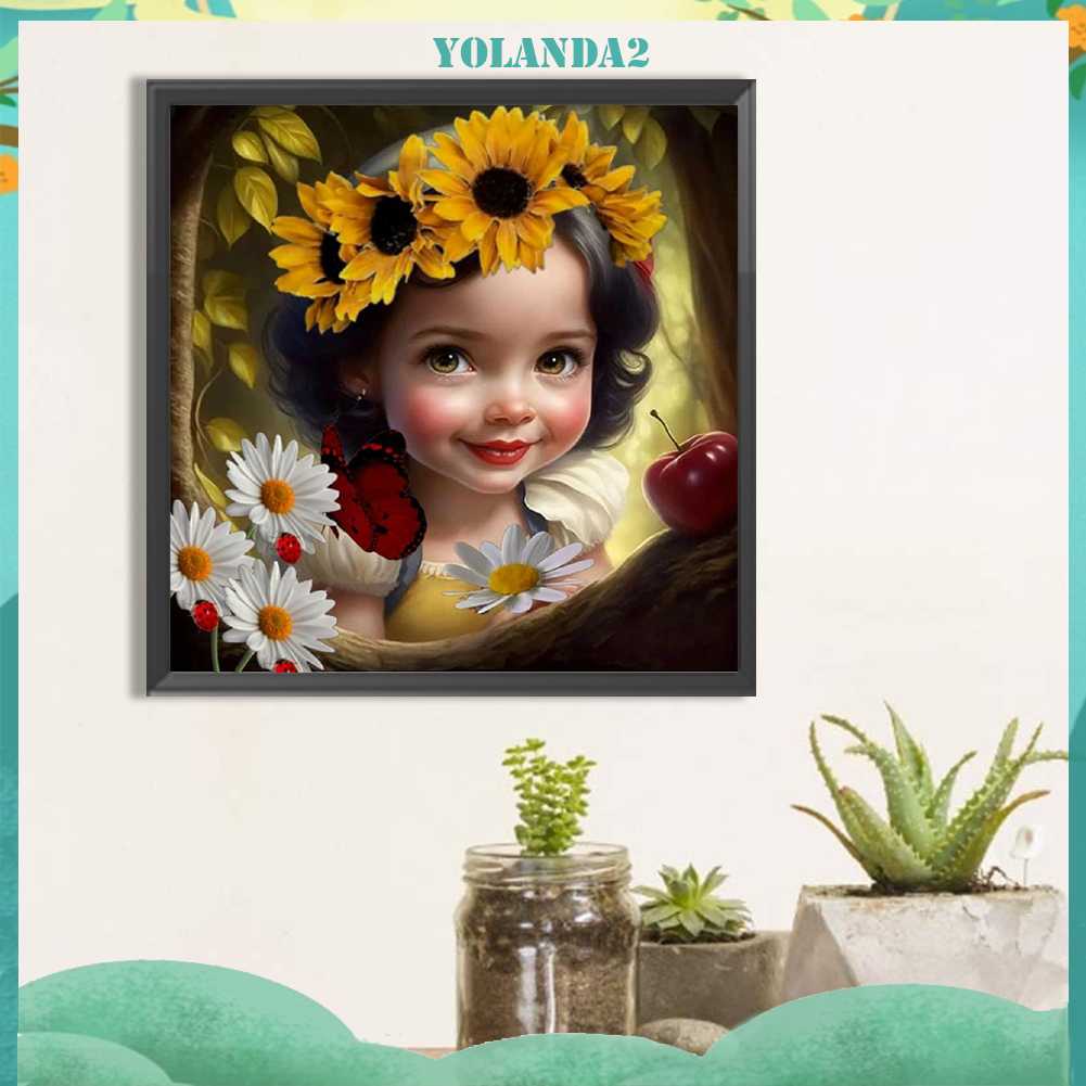 Tranh Đính Đá Kim Cương Toàn Bộ 5D DIY Hình Vẽ Cô Gái Trang Trí Nhà Cửa