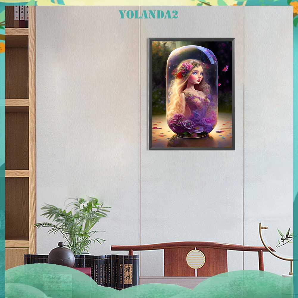 Tranh Đính Đá Kim Cương Toàn Bộ 5D DIY Hình Vẽ Cô Gái Trang Trí Nhà Cửa