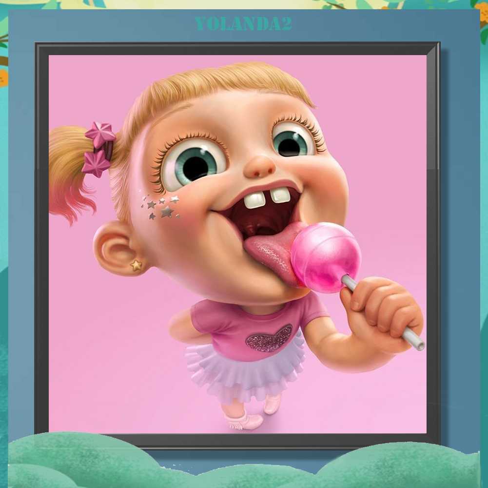 Tranh Đính Đá Kim Cương Toàn Bộ 5D DIY Hình Vẽ Cô Gái Trang Trí Nhà Cửa