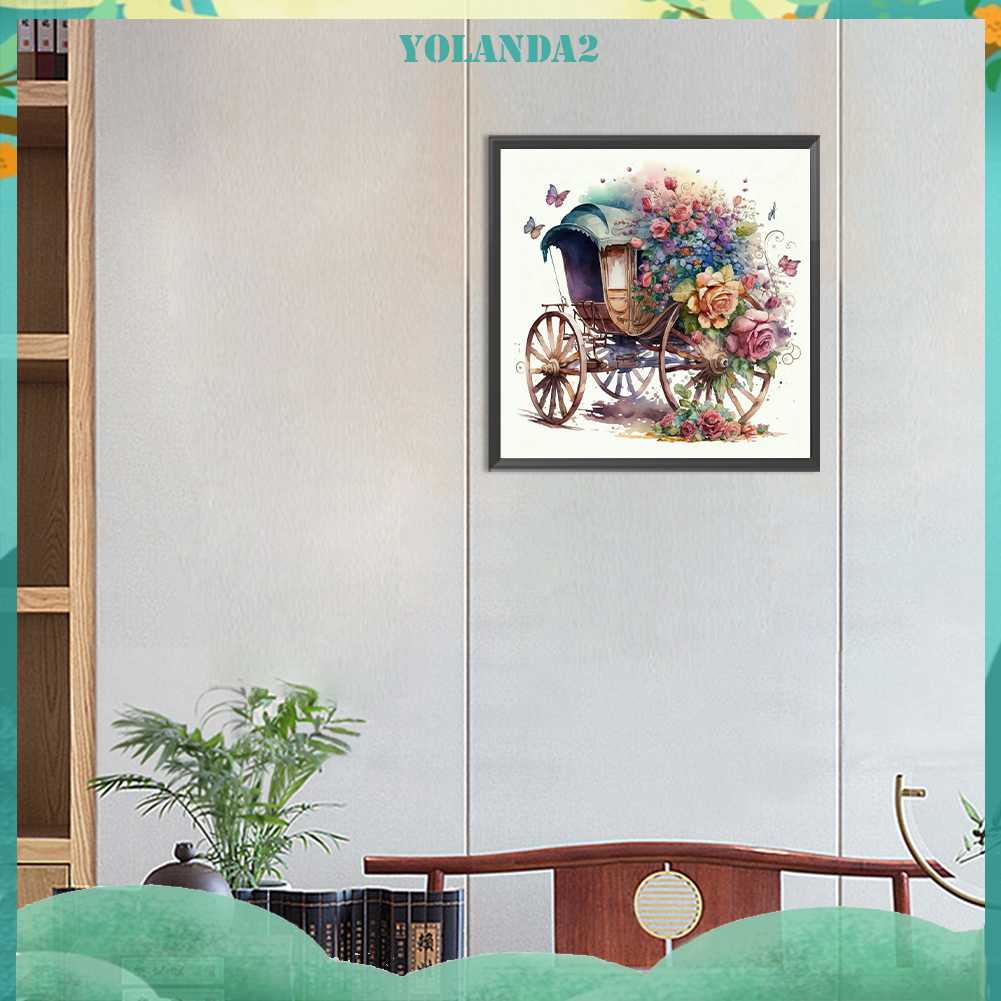 Tranh Đính Đá Kim Cương Toàn Bộ 5D DIY Hình Vẽ Hoa Trang Trí Nhà Cửa Xe Hơi