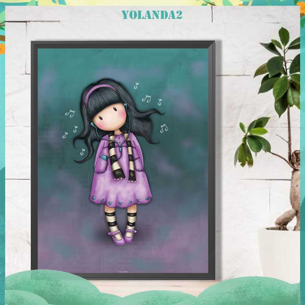 Tranh Đính Đá Kim Cương Toàn Bộ 5D DIY Hình Vẽ Cô Gái Trang Trí Nhà Cửa