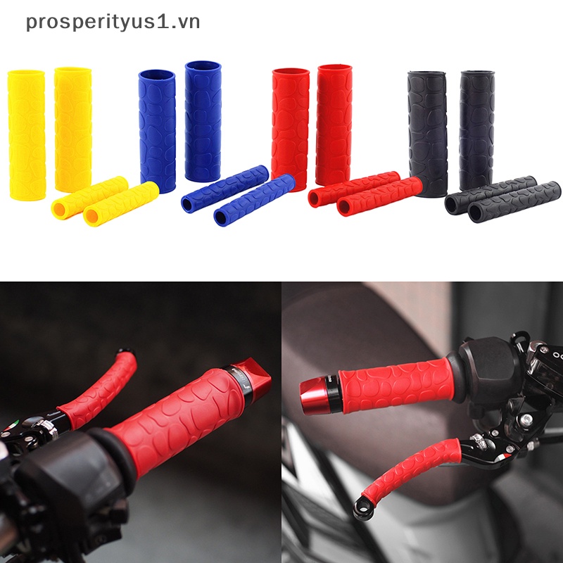 Set 2 Cặp Vỏ Bọc Tay Lái Xe Máy Bằng Cao Su Silicone Chống Trượt