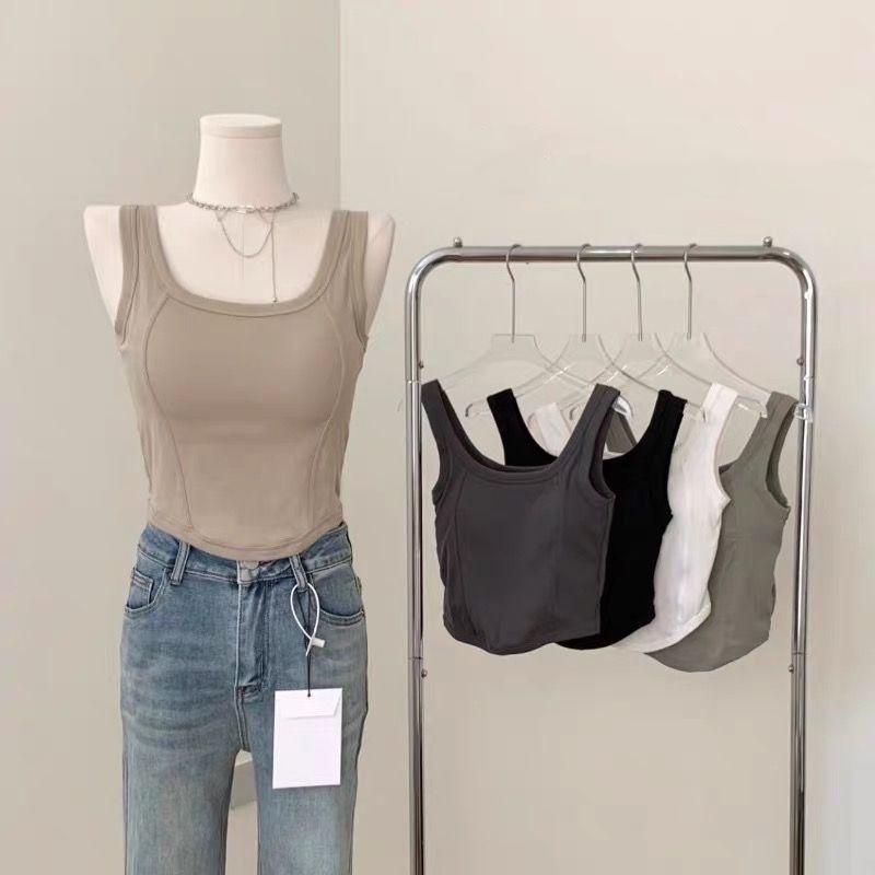 Áo Tank Top Màu Trơn Dáng Ôm Thời Trang Cá Tính Cho Nữ