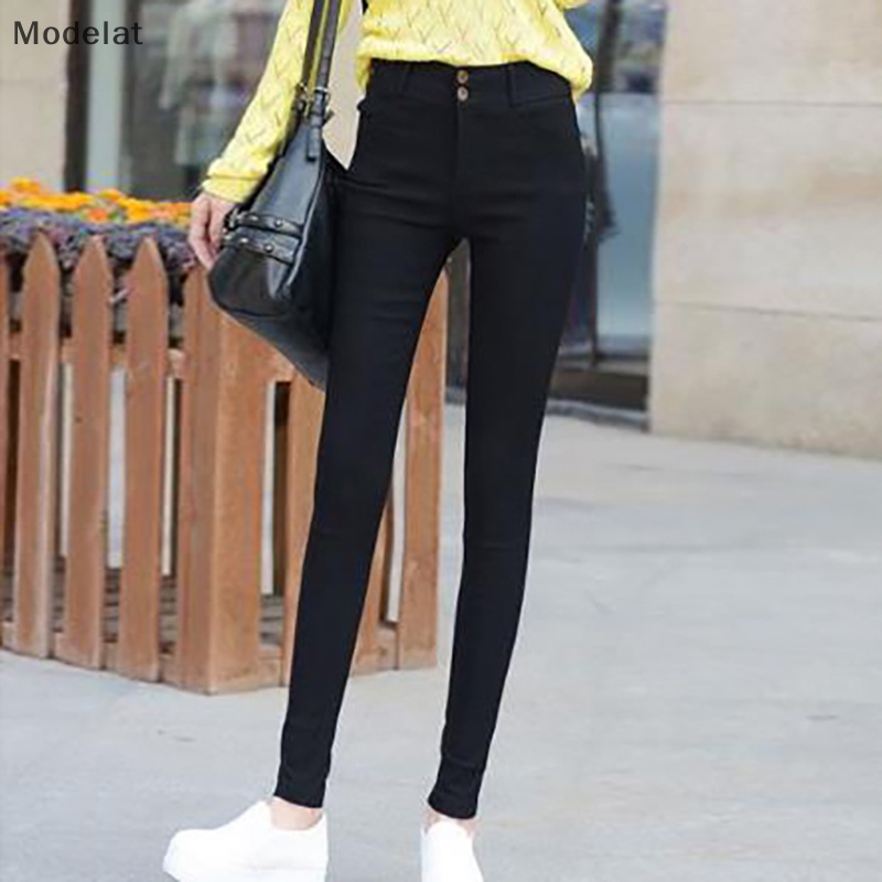 Quần Bút Chì Ba Nút Màu Đen Trơn Thời Trang MFC MFC