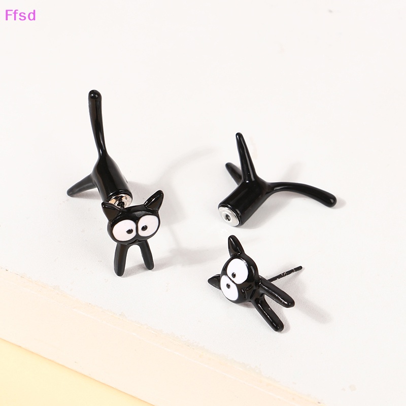 1 Đôi Bông Tai Hình Mèo Đen Vui Nhộn Dành Cho Nữ