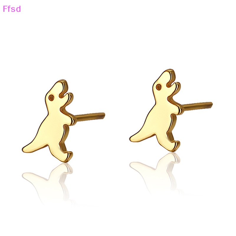 {Ffsd} Khuyên Tai Xỏ Hình Khủng Long Nhỏ Đơn Giản Thời Trang Nữ * Bán Chạy