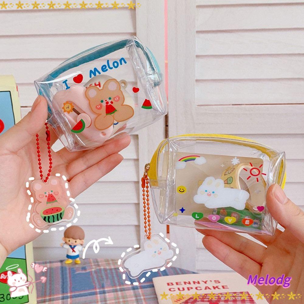 Ví PVC Trong Suốt Mini Phối Khóa Kéo Xinh Xắn