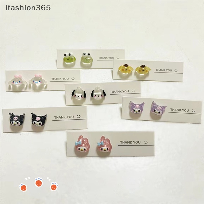 [ifashion365] Bông Tai Sanrio Bằng Nhựa Mềm Mại Phong Cách Harajuku Dễ Thương Cho Nữ