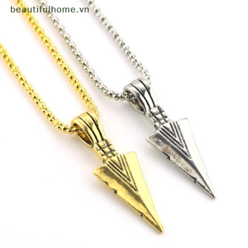 [beautifulhome] Vòng cổ Dài Màu Đen Mặt Dây Hình Mũi Tên Phong Cách Hip Hop Punk Rock [beauty]