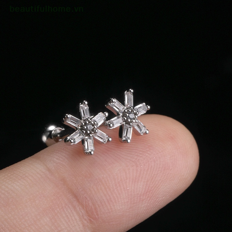 1 Đôi Bông Tai Helix Hình Hoa Bướm Đính Kim Cương Giả Dành Cho Nữ