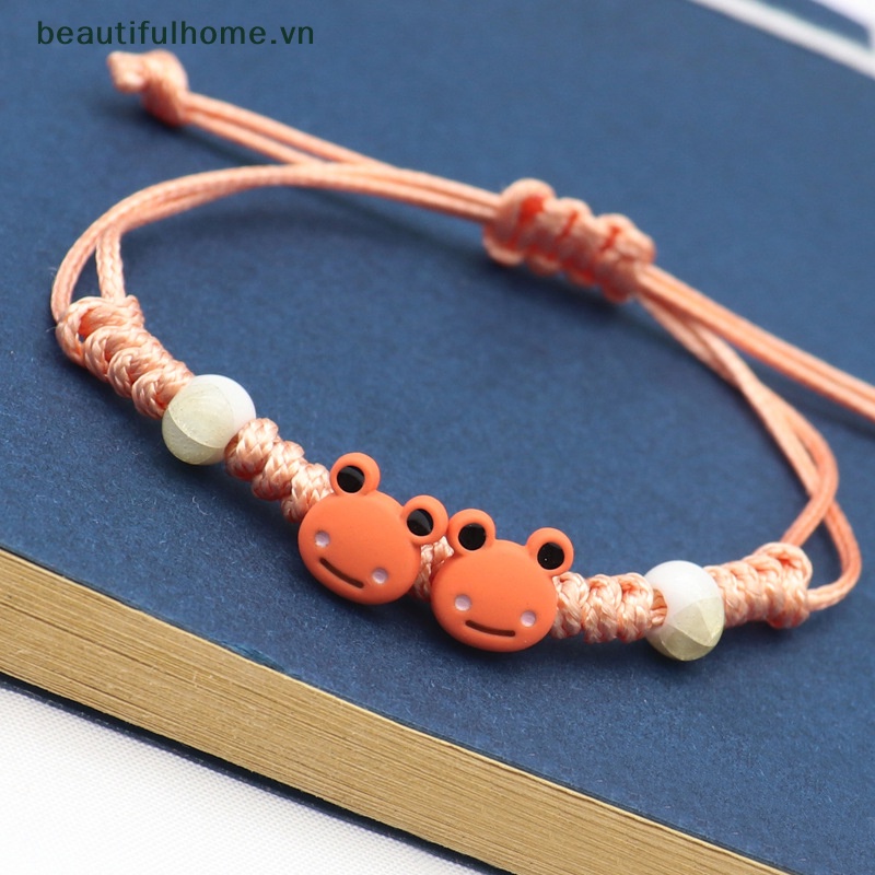 [beautifulhome] Vòng Đeo Tay Cặp Đôi Dệt Kim Hình Chú Ếch Nhỏ Màu Kẹo Ngọt Thời Trang Làm Quà Tặng Cho Trẻ Em [beauty]