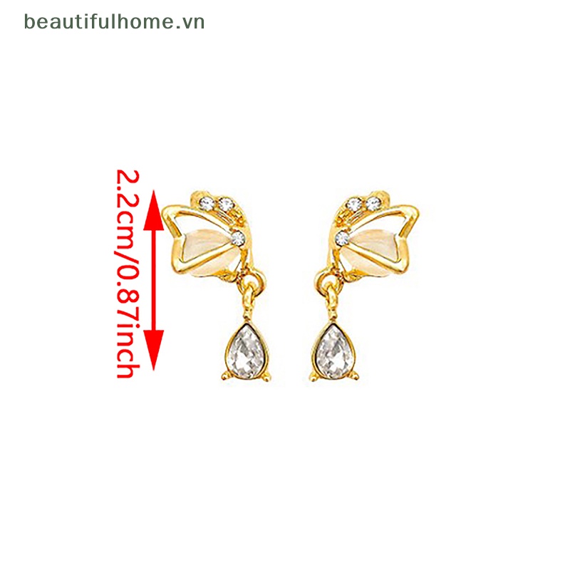 Bông Tai Hình Giọt Nước Đính Đá Zircon Hình Giọt Nước Thời Trang Cho Nữ