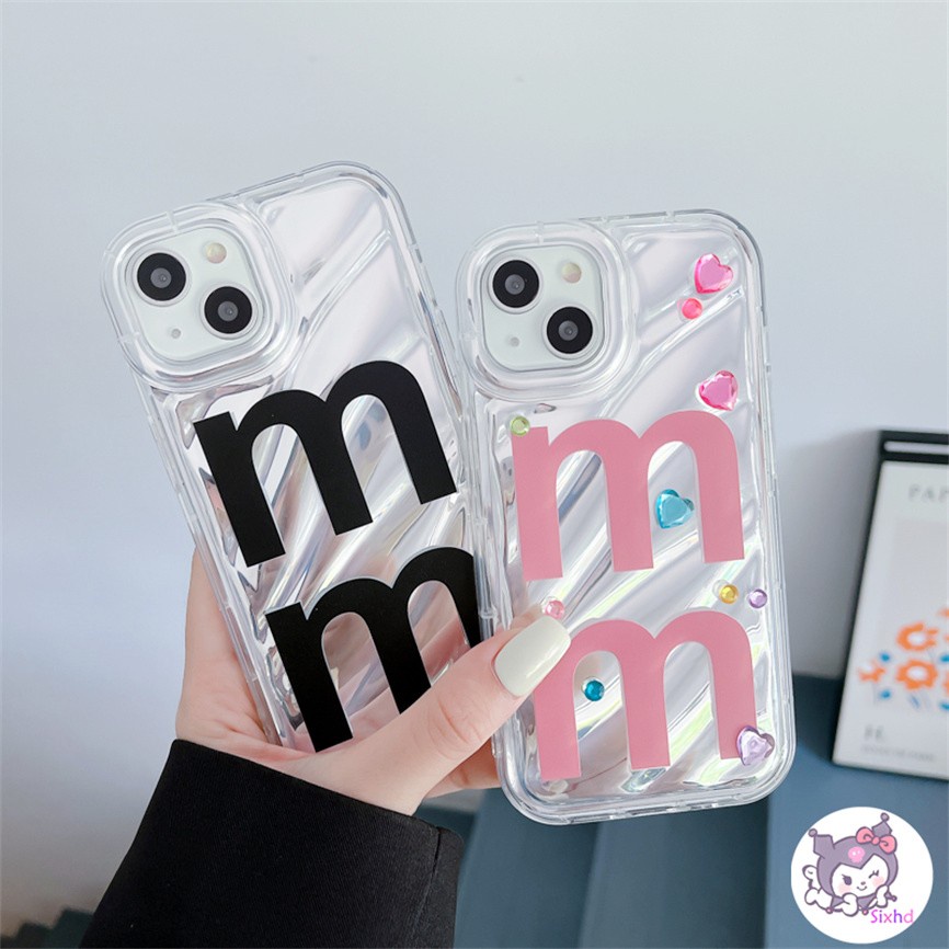 Ốp Điện Thoại Silicon Đệm Khí In Chữ M &amp; Bức Xạ Cho iPhone 14 13 12 11 Pro Max SE2020 X Xr Xs Max 8 7 6 6s Plus