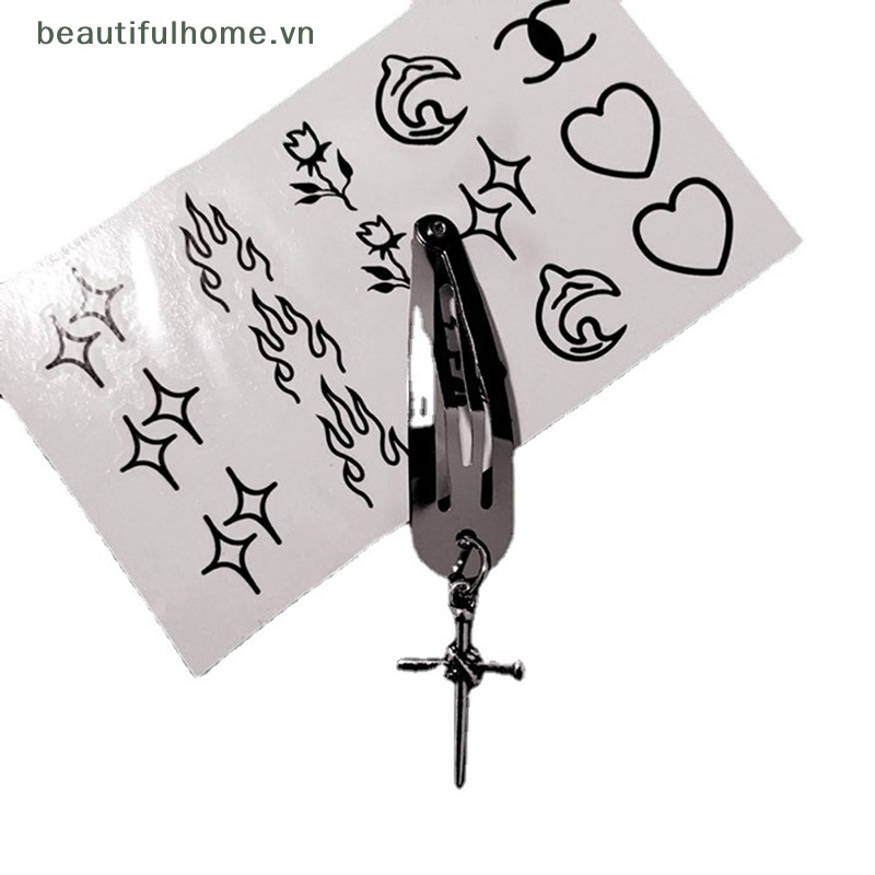 Kẹp Tóc Hình Ngôi Sao / Bông Hoa Bằng Kim Loại Phong Cách Punk Rock Thời Trang Cho Nữ