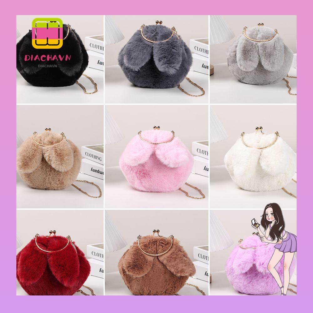 Túi Đeo Chéo Phủ Lông Màu Sắc Đơn Giản Thời Trang Cho Nữ