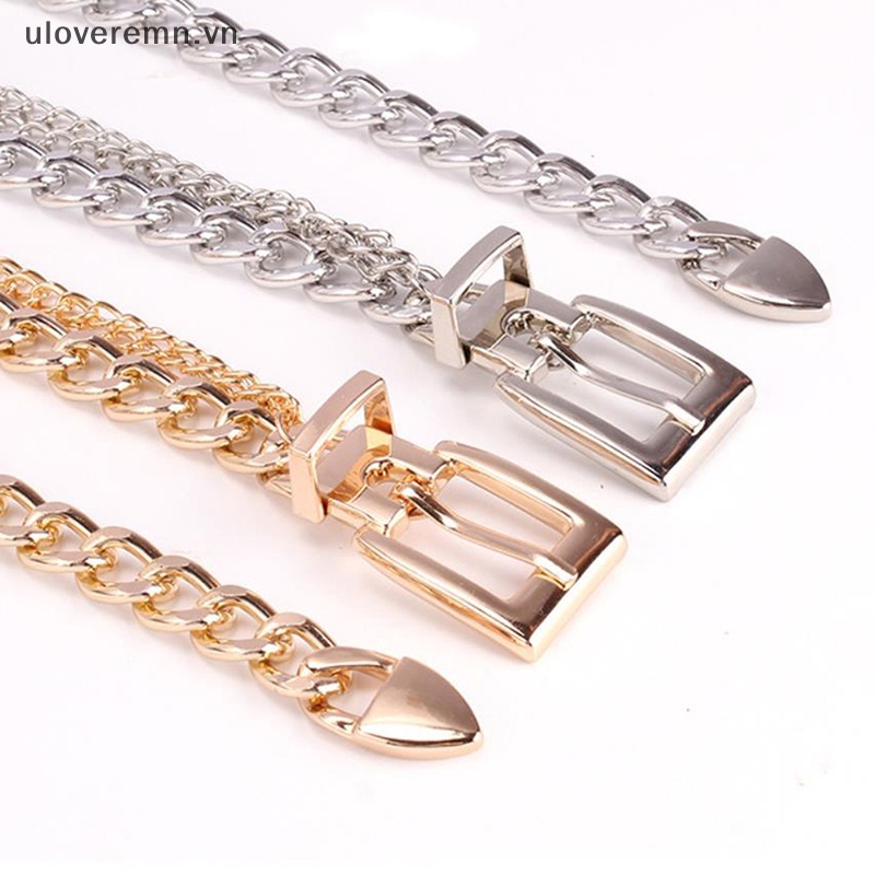 Uloveremn Thắt Lưng Dây Xích Kim Loại Nhiều Lớp Dáng Dài Phối Tua Rua Cho Nữ