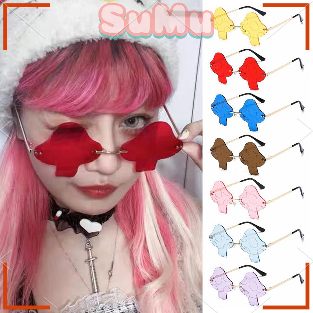 Kính Mát Gọng Nấm Trong Suốt Thời Trang Halloween Cho Nữ