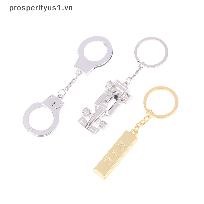 [prosperityus1] Móc Khóa Hợp Kim Kẽm Hình Chữ Nhật Mini Màu Vàng Kim Dễ Thương [VN]