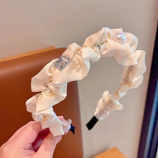 韩系儿童珍珠发箍蕾丝女童气质公主编发头箍可爱宝宝蝴蝶结仙美头箍头饰发饰