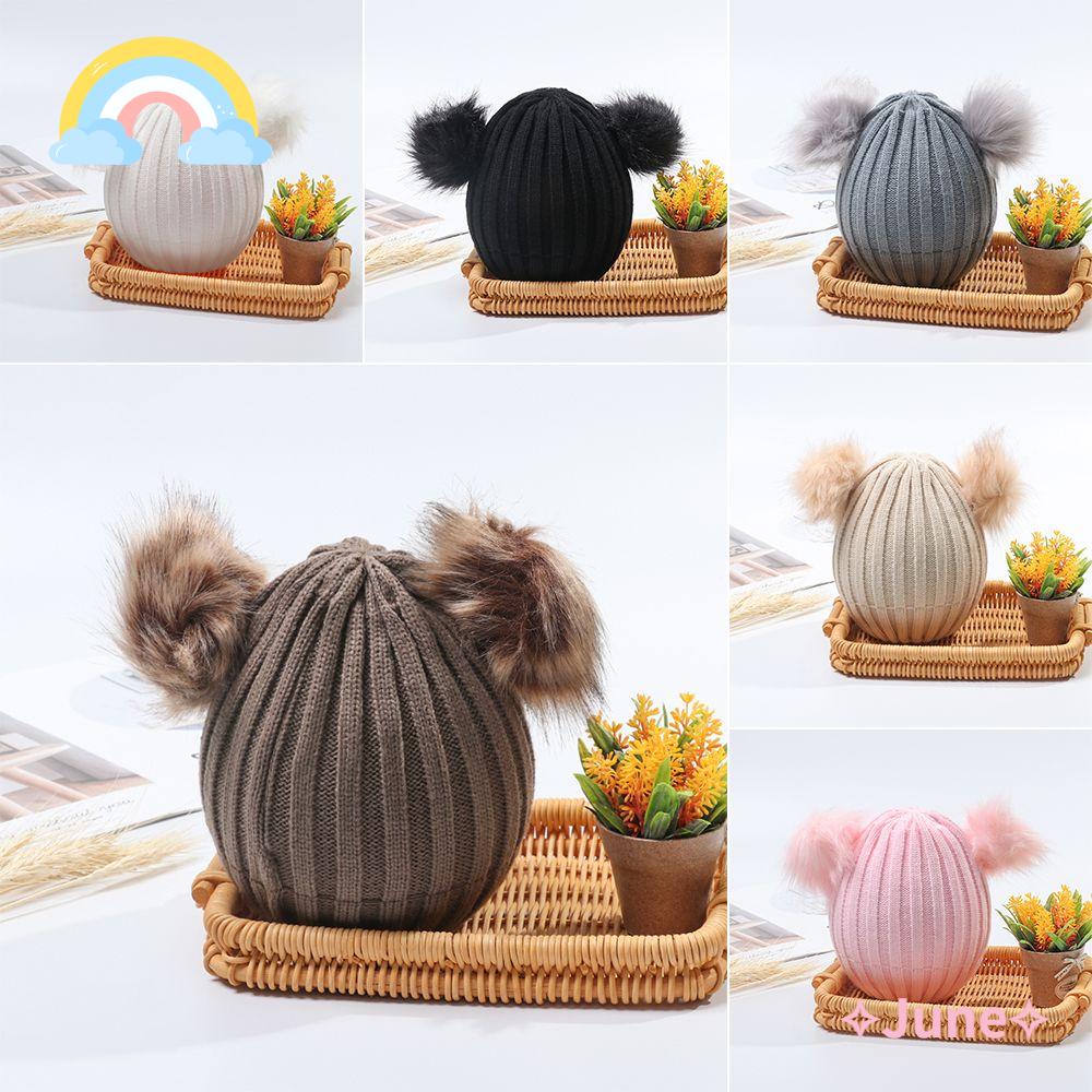 Mũ Len Dệt Kim Đính Banh Lông Giữ Ấm Mùa Đông