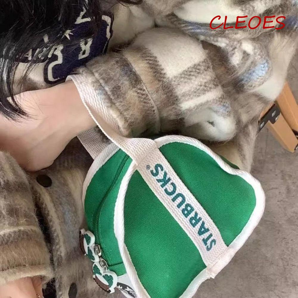 Túi Đeo Cổ Tay Mini In Họa Tiết Cây Dừa / Chữ Dễ Thương Thời Trang Cho Nữ