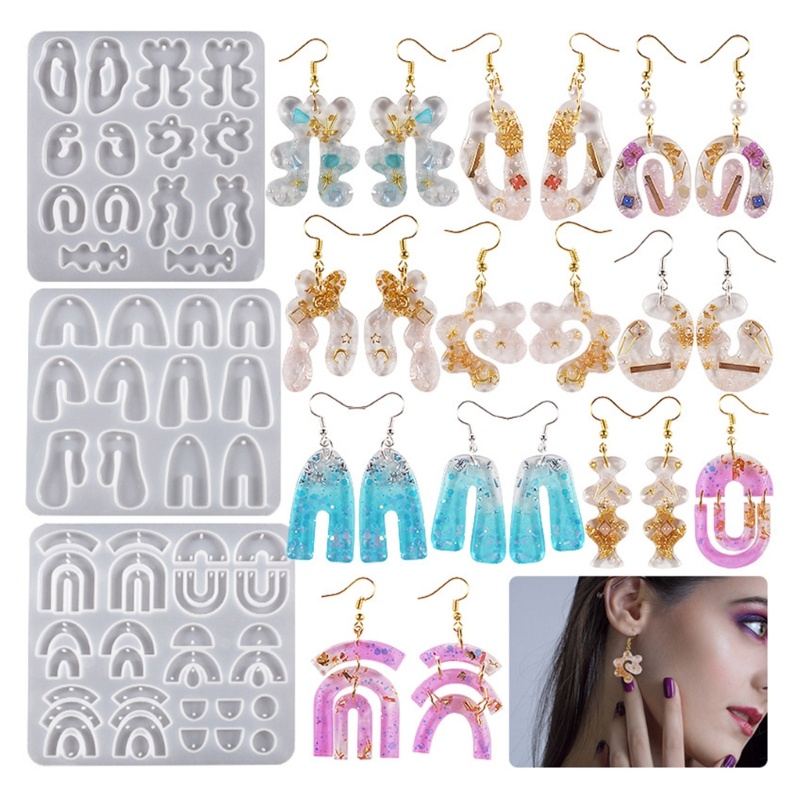 Khuôn Silicone Làm Bông Tai Epoxy DIY Phong Cách Bohemian Cổ Điển