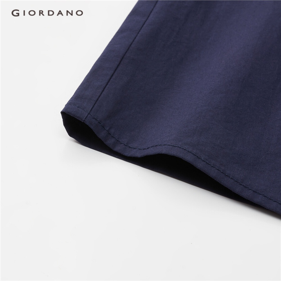 Áo nữ GIORDANO 18343908 tay ngắn cổ thắt nơ thời trang phong cách