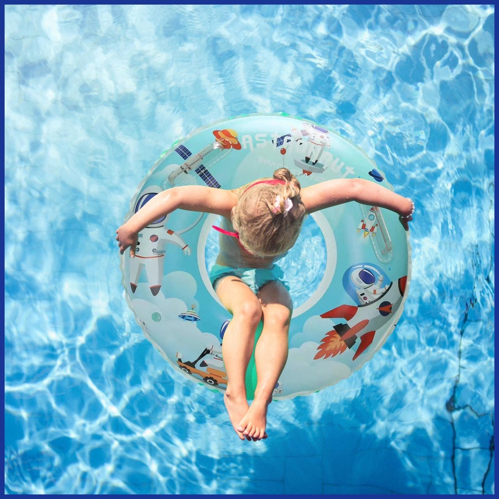 Phao Bơi Bơm Hơi Bằng PVC In Họa Tiết Hoạt Hình Dễ Thương Gọn Nhẹ Tiện Dụng