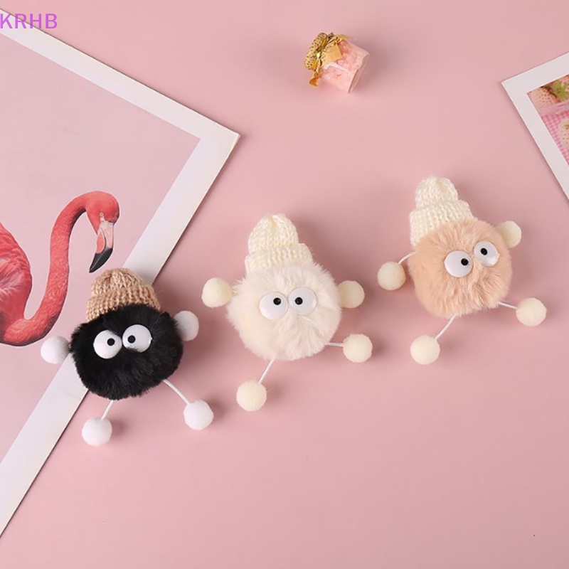 Krhb Móc Khóa Quả Cầu Lông Xù Nhỏ Nhiều Màu Sắc Sáng Tạo Kèm Búp Bê Hoạt Hình Bằng Kim Loại Dành Cho Bạn Gái Mới