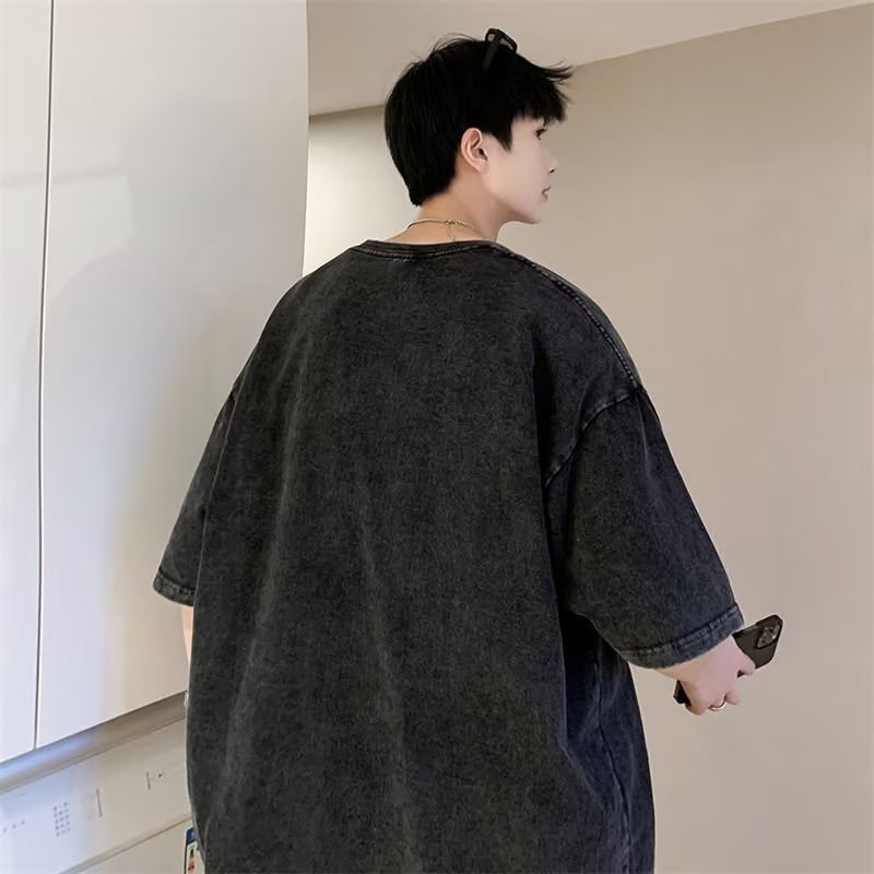 Áo Thun Cotton Ngắn Tay Phong Cách Retro Thời Trang Cho Nam