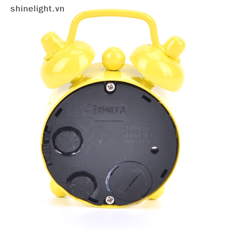Đồng Hồ Báo Thức Kỹ Thuật Số Mini Hình Tròn Để Bàn Hai Chuông