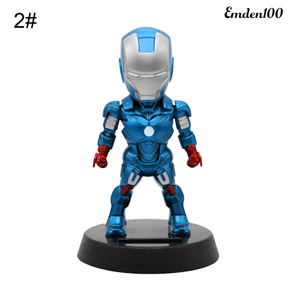 [EMDEN] Búp Bê Đồ Chơi Avengers Hero Series Sử Dụng Năng Lượng Mặt Trời Lắc Đầu Trang Trí Bảng Điều Khiể