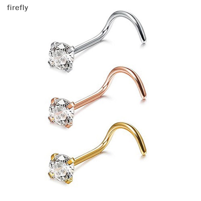 1 Khuyên Mũi Bằng Thép Không Gỉ Đính Pha Lê Thời Trang