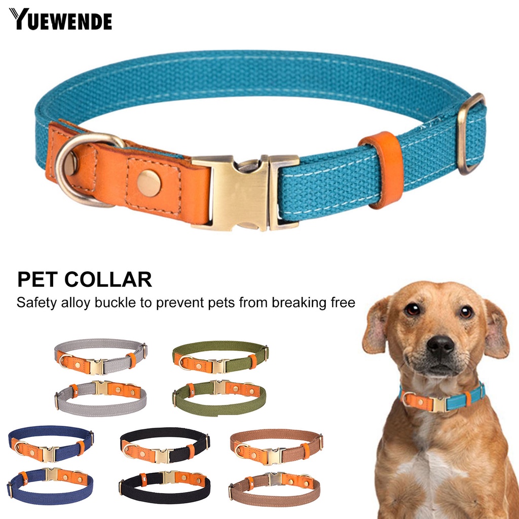 Vòng Cổ YQ.E Bằng Da Bò Polyester Khâu Chắc Chắn An Toàn Dành Cho Cún Cưng